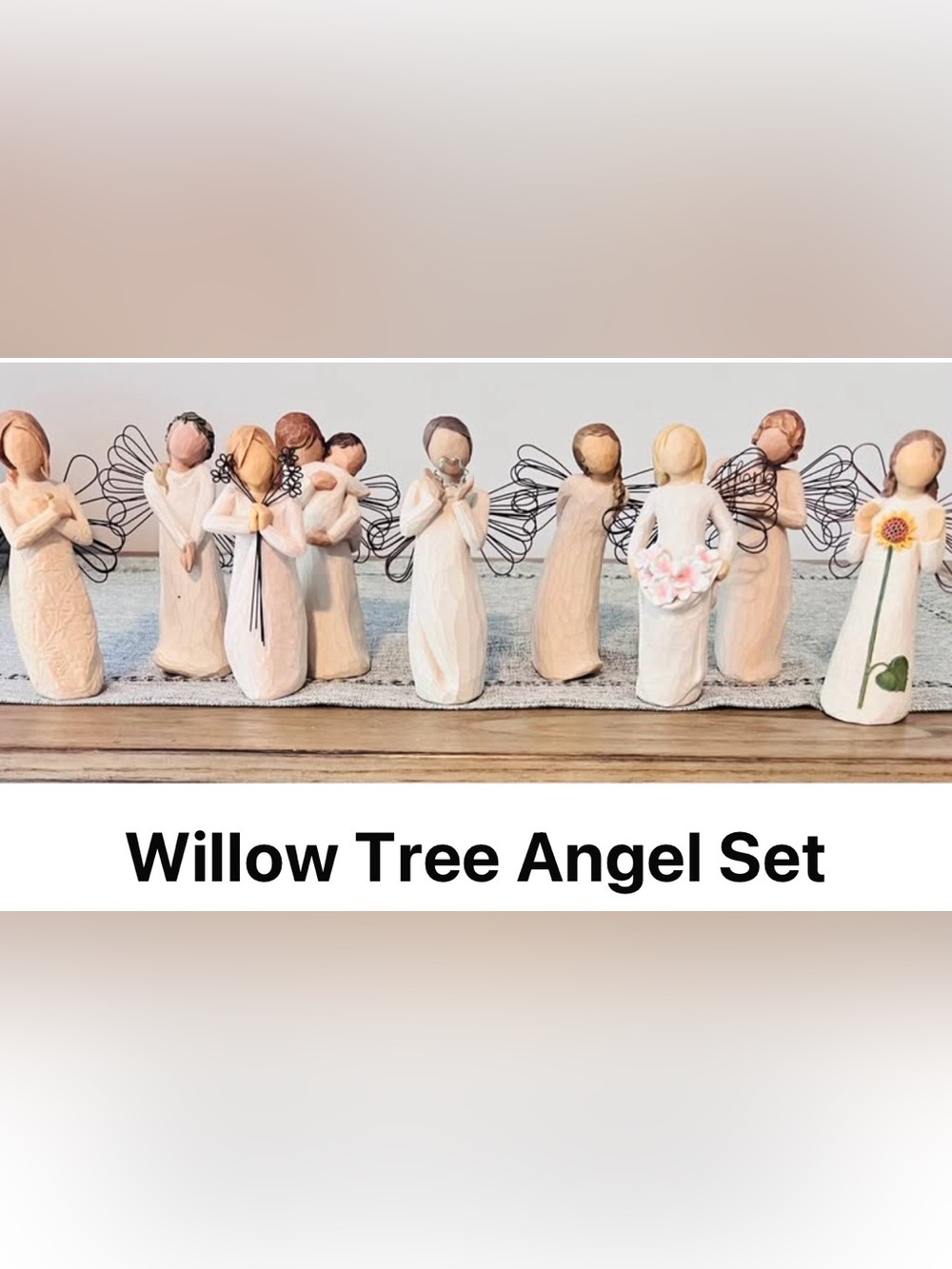Willow Tree Angel Set - Cream, Beige, Brown
